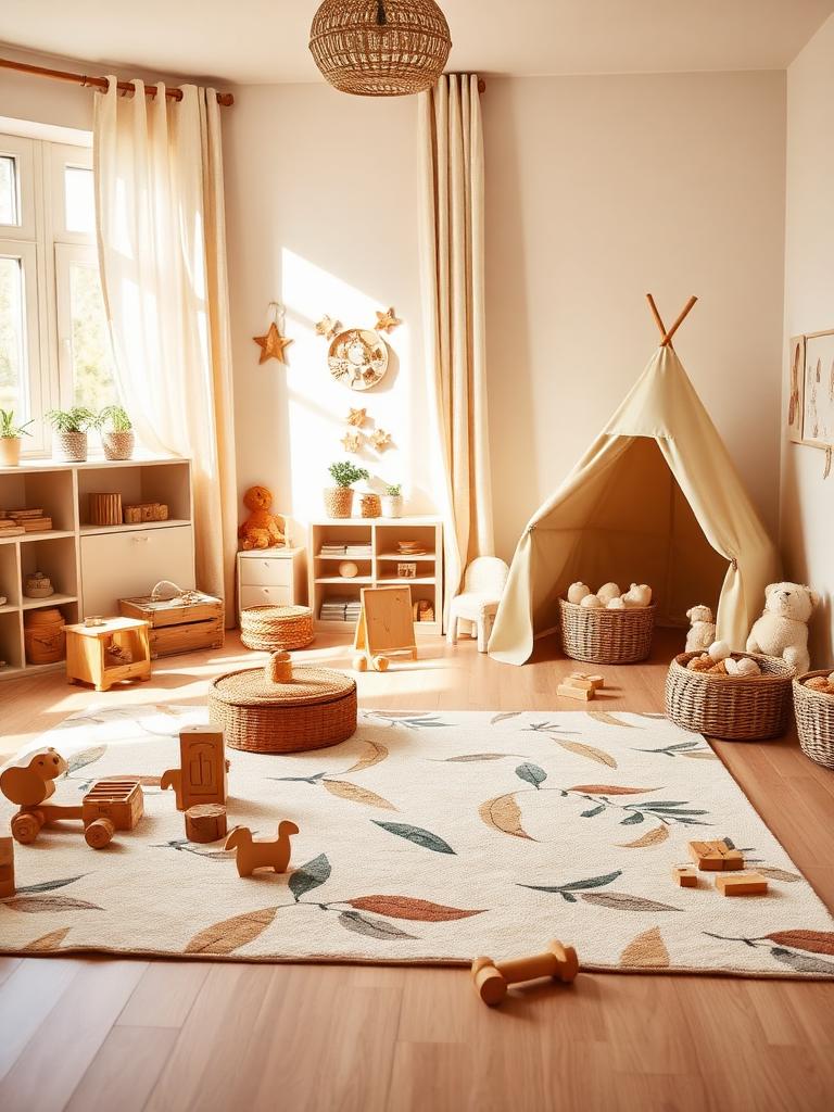 The Playroom styled with a Little Woven rug